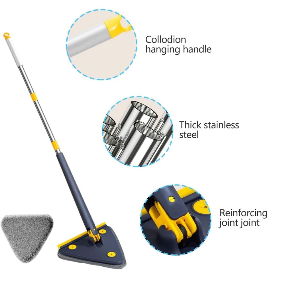 Pack X3 Mopa Trapeador Lampazo Triangular Ajustable Giratoria 360 Gris image number 5.0