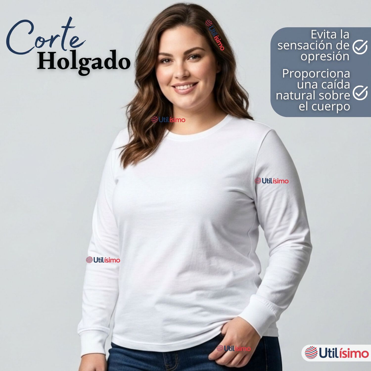 Pack 3 Camisetas Poleras Algod&oacute;n Manga Larga Cuello Redondo Primera Capa Mujer image number 9.0