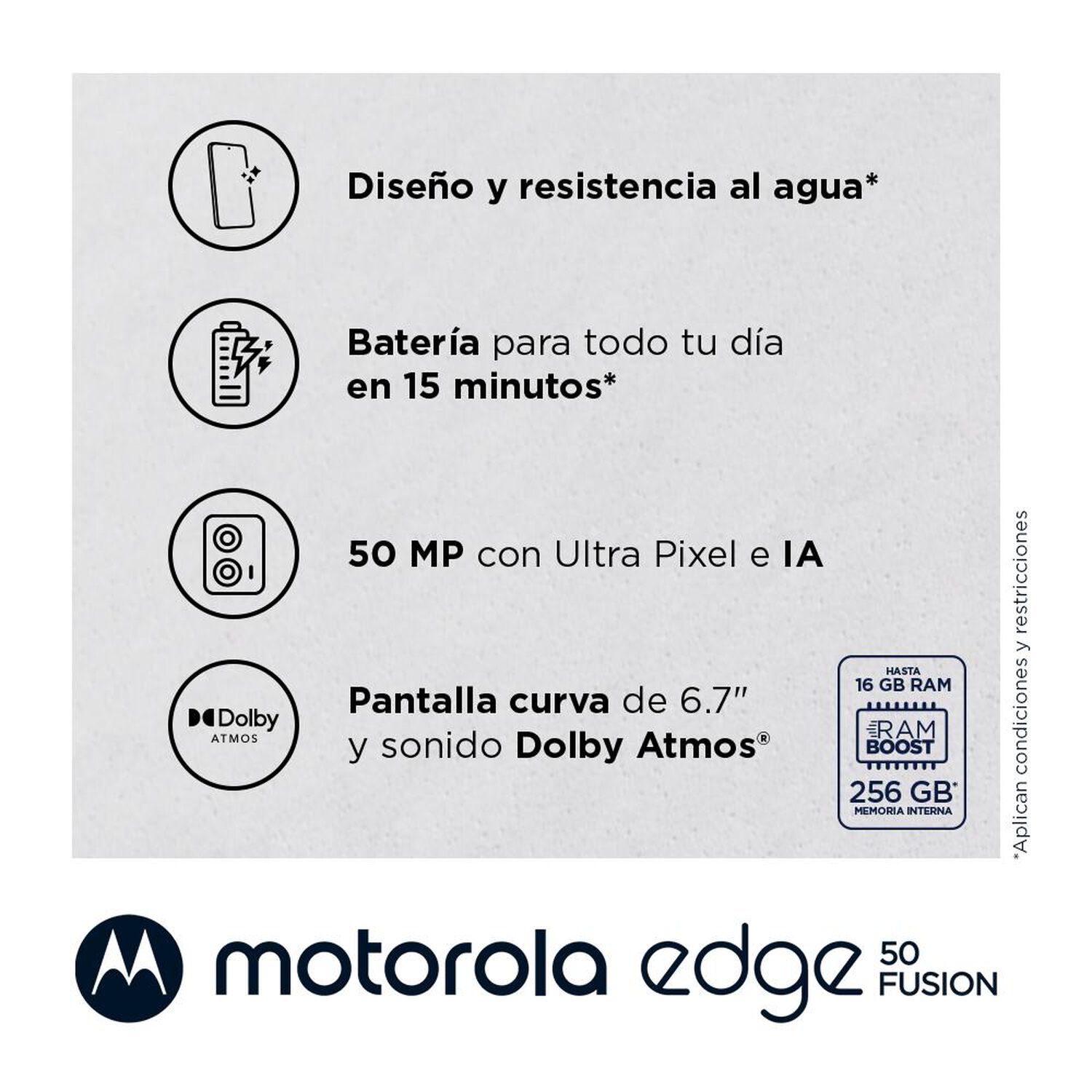 Smartphone Motorola Edge 50 Fusion / 5G / 256 GB / Verde Azulado / Liberado image number 1.0