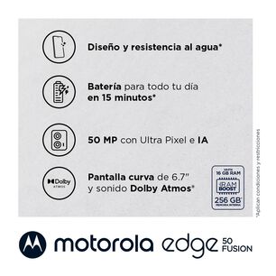 Smartphone Motorola Edge 50 Fusion / 5G / 256 GB / Verde Azulado / Liberado
