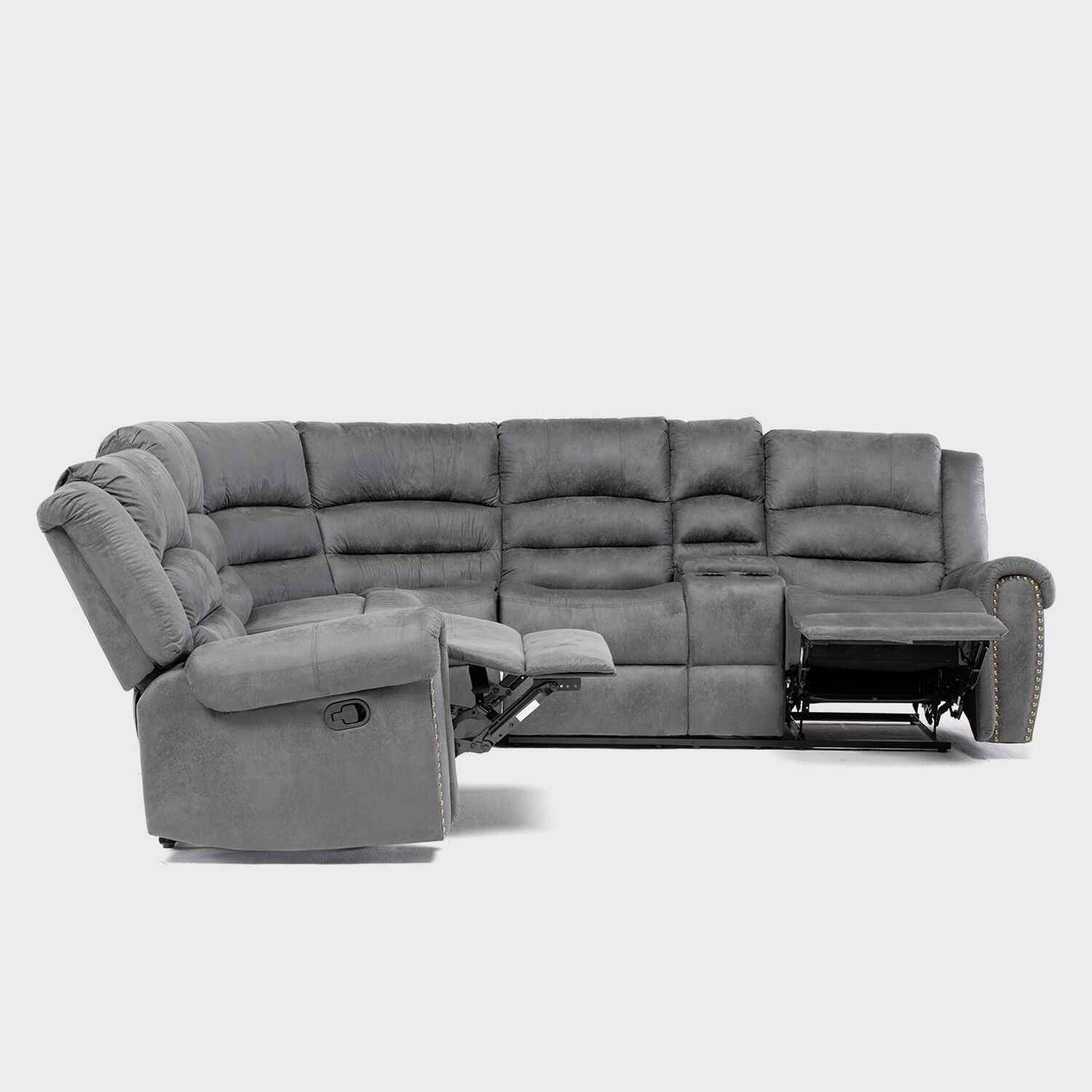 Sof&aacute; Seccional Reclinable Moderno Gris Castle 7245chcgr image number 4.0