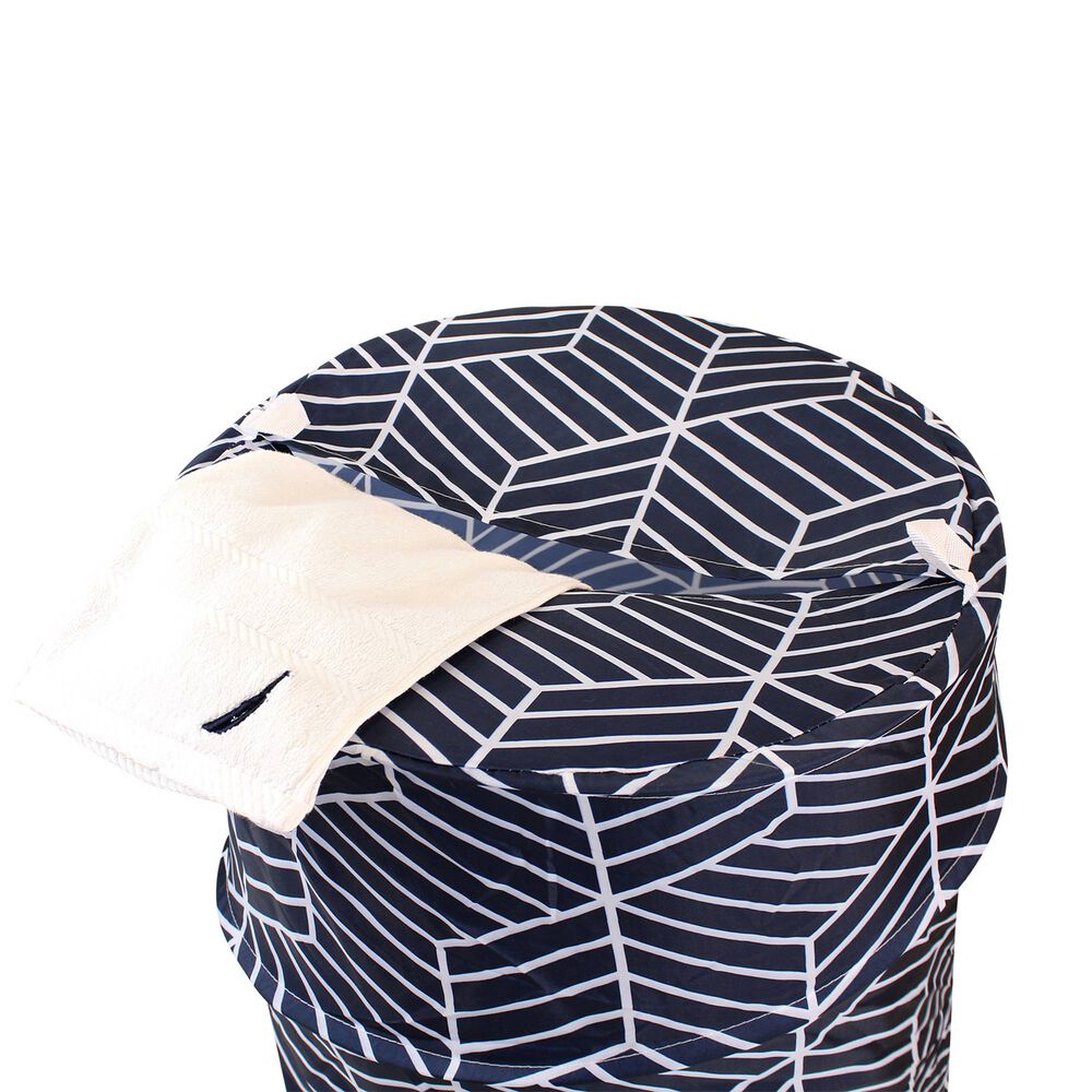 Cesto Para Ropa Plegable Nautica Home 42x55cm Azul-blanco image number 3.0