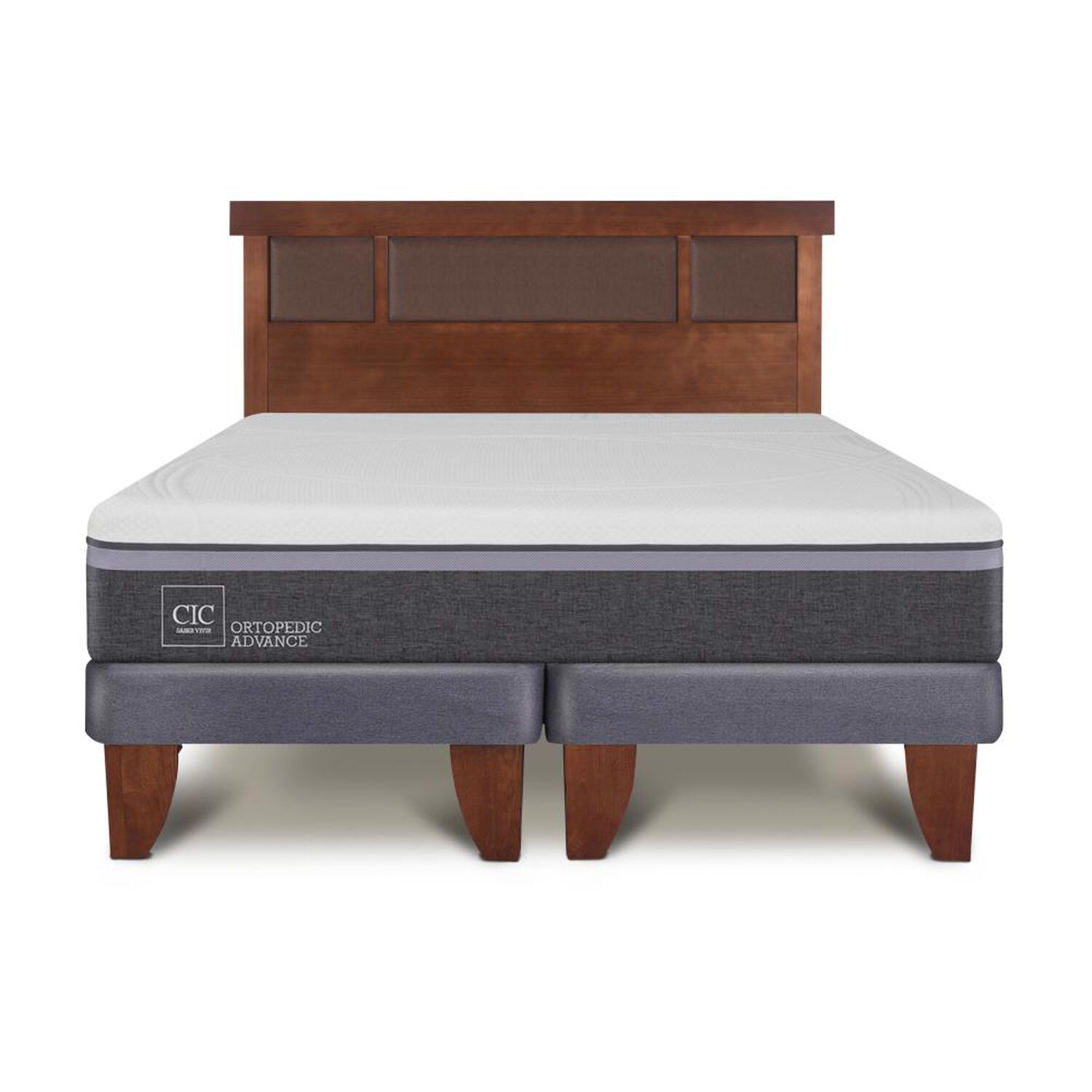 Cama Europea Cic Ortopedic Advance / 2 Plazas / Base Dividida + Respaldo image number 0.0
