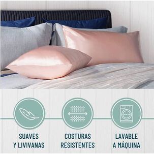 Funda Almohada Satin 100x50 Cm Rosa