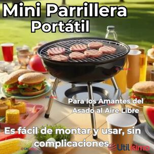 Mini Parrillera Portátil A Carbón Acero Inoxidable Camping Hogar