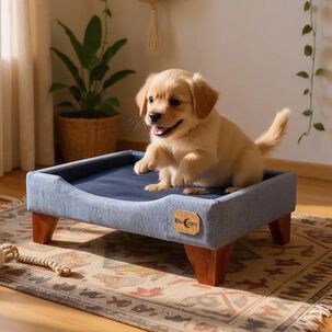 Cama De Mascotas - Talla M Extra (50x75 Cm) / Patas De Madera 11 Cm