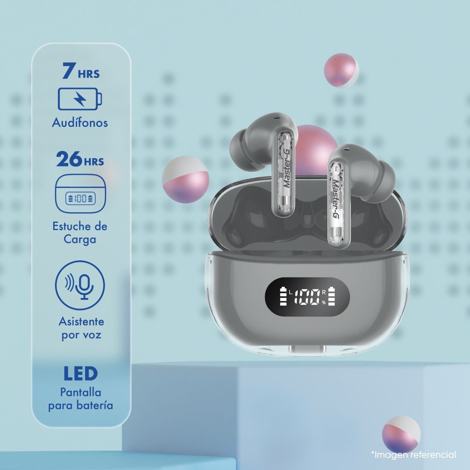 Aud&iacute;fonos Bluetooth In Ear Tws Anc Con App Mgbuds35g image number 2.0