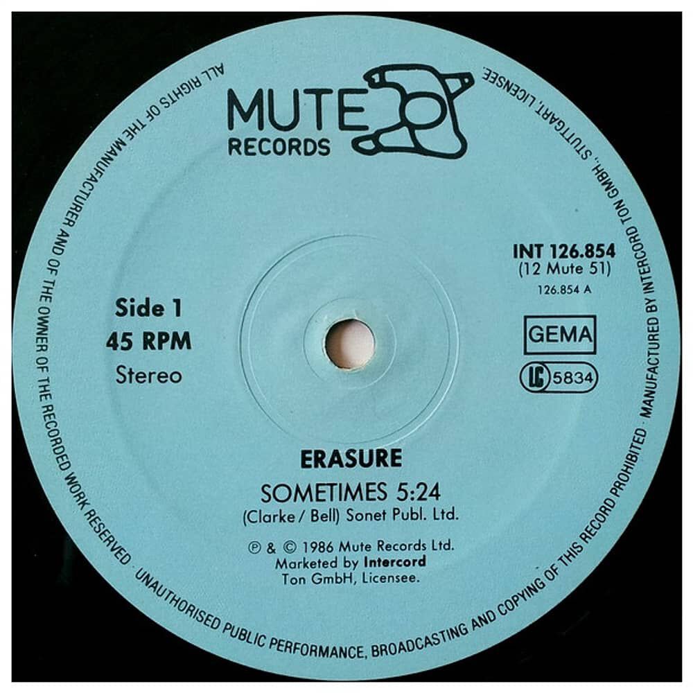 Erasure - Sometimes | 12" Maxi Single Usado image number 2.0
