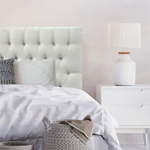 Respaldo De Cama Capiton&eacute; Premium Lino Marf&iacute;l 2 Plazas