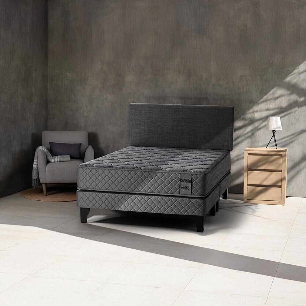 Cama Europea Celta Castello / King / Base Dividida + Respaldo + Almohadas image number 3.0