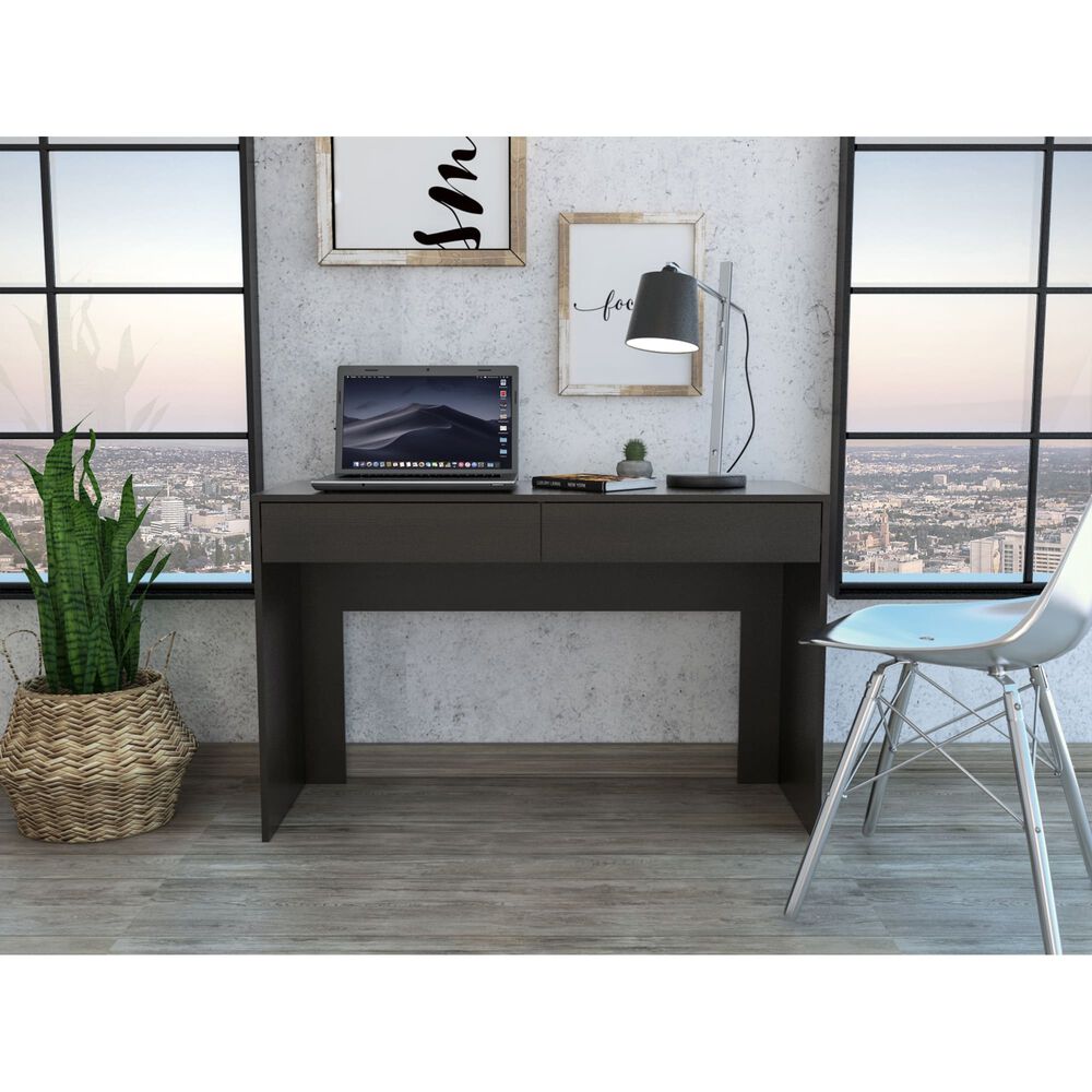 Escritorio Moderno Con 2 Cajones 75x120x45 Cm Negro image number 4.0