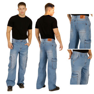 Pantalon Jeans Oversize Cargo Hombre
