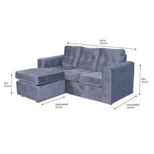 Sof&aacute; Casa Ideal Rodas / 3 Cuerpos + Pouf