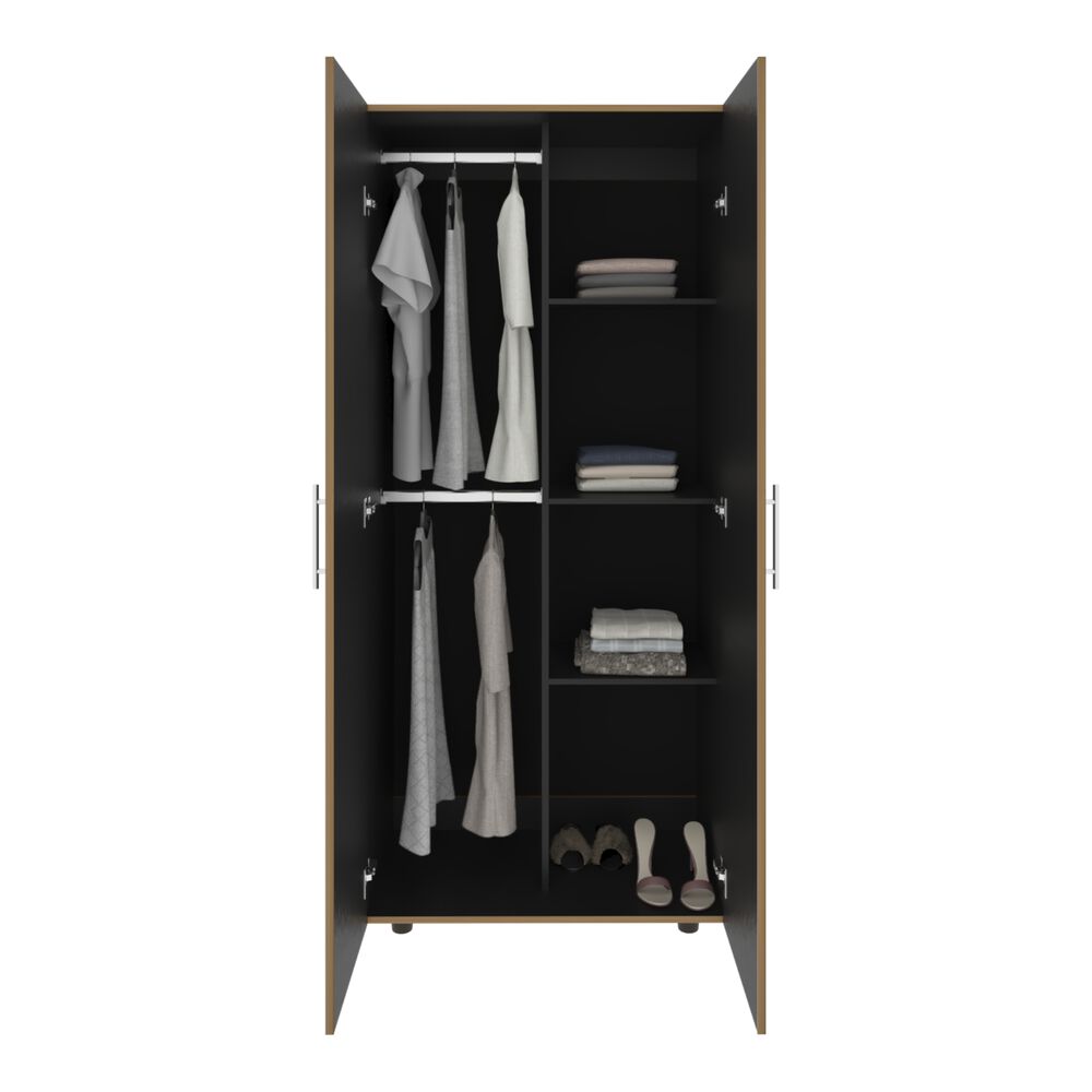 Closet 2 Puertas Fm Melamina Café Claro Y Blanco 180x80x48 Cm image number 2.0