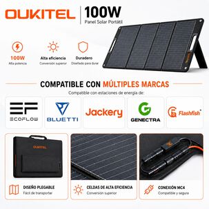 Panel Solar Port&aacute;til Oukitel 100w | Monocristalino E Ip68