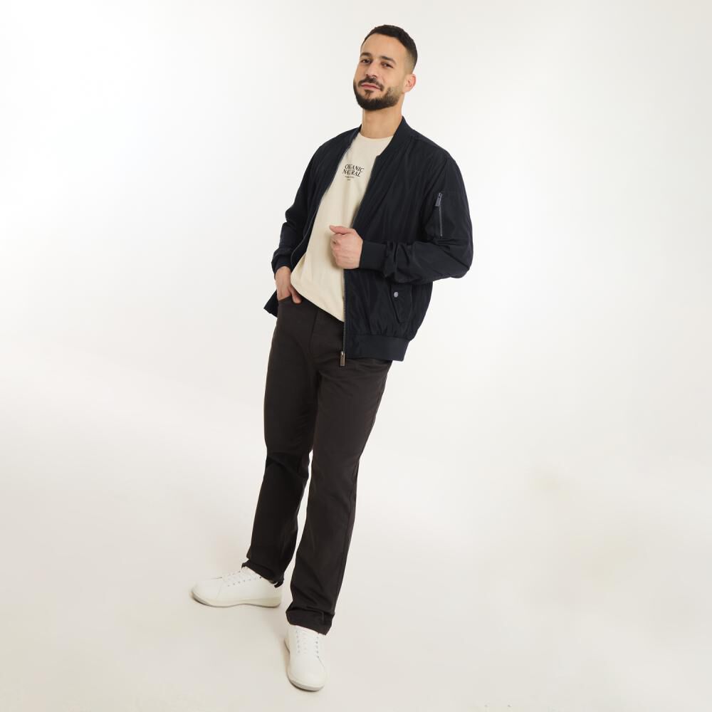 Chaqueta Bomber Slim Cuello Redondo Hombre Az Black image number 1.0