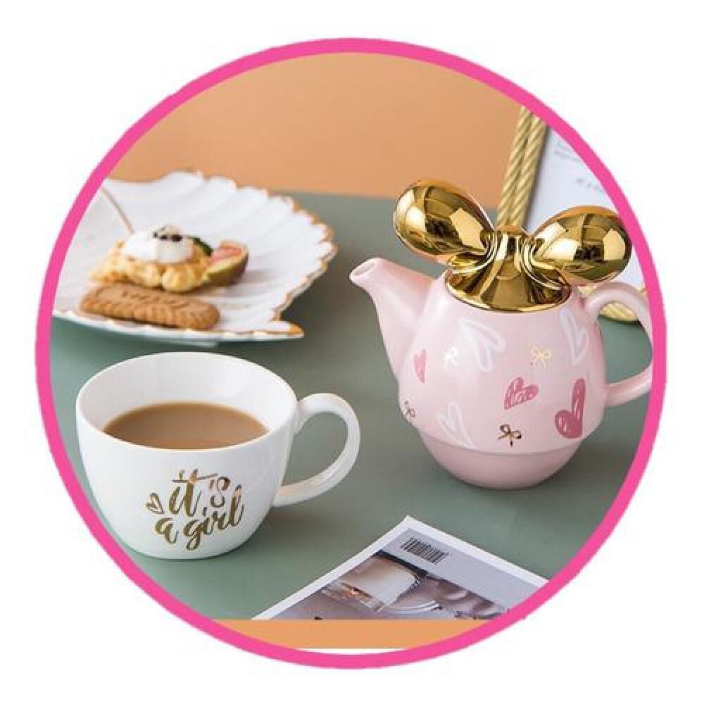 Juego De Té Tetera Cerámica Individual Luxury Its A Girl image number 2.0
