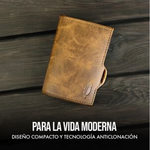 Billetera De Cuero Con Tarjetero Cafe