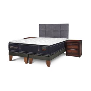 Cama Europea Cic Grand Premium / 2 Plazas / Base Dividida + Set De Maderas
