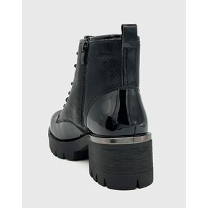 Botin Ca&ntilde;a Alta, Punta Redonda Y Con Cordones Negro
