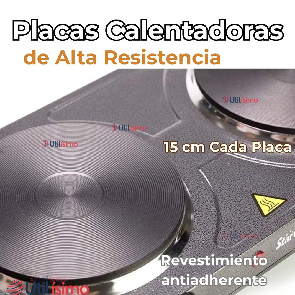 Cocina El&eacute;ctrica 2 Platos Cocinilla Port&aacute;til 2000w De Potencia image number 6.0