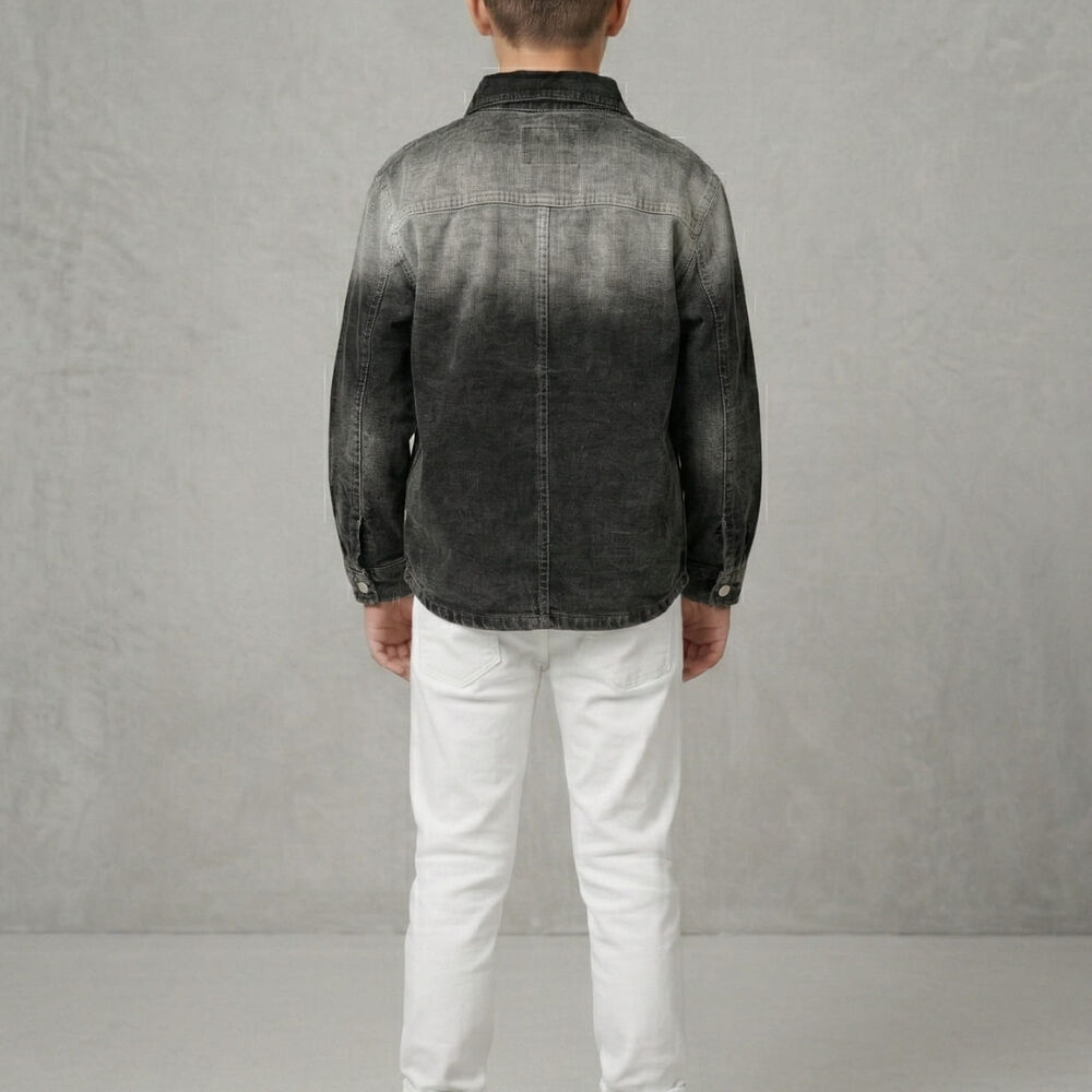 Camisa Denim Ni&ntilde;o Negra Manga Larga Casual image number 6.0