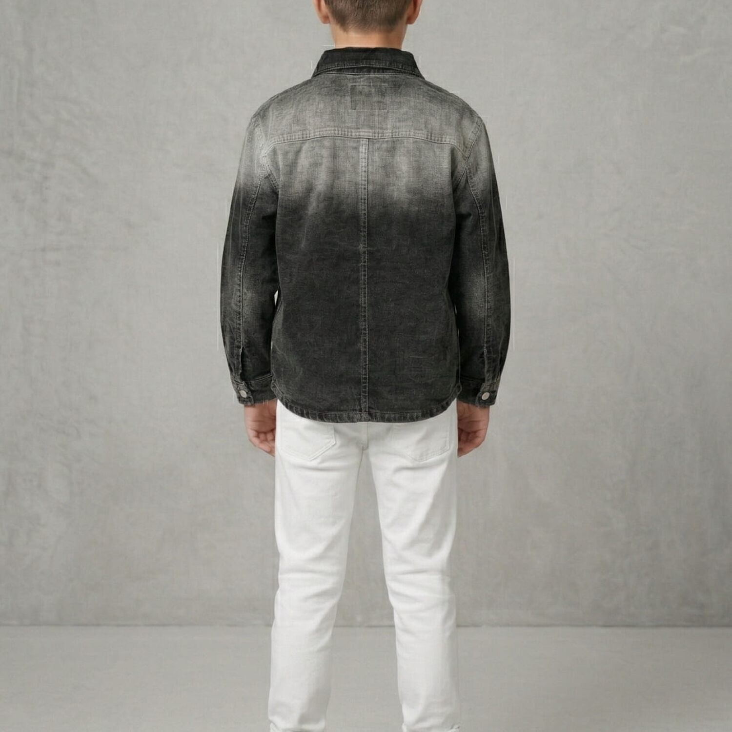 Camisa Denim Ni&ntilde;o Negra Manga Larga Casual image number 6.0