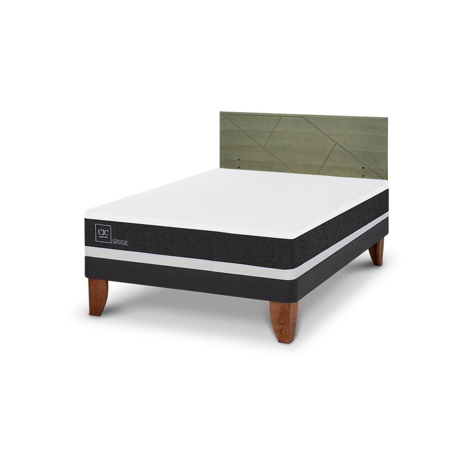 Cama Europea Cic Ortopedic / 2 Plazas / Base Normal + Respaldo image number 5.0