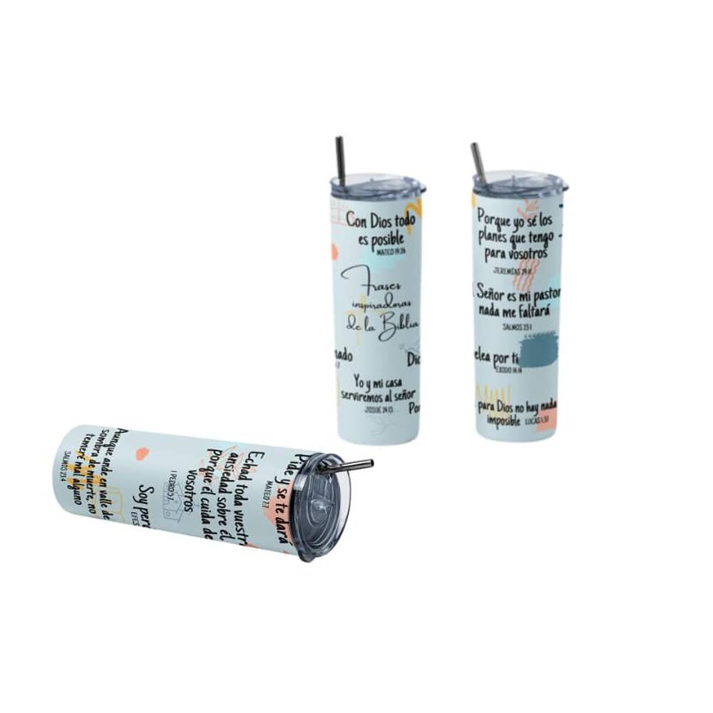 Termo Botella T&eacute;rmica Cristiano Con Vers&iacute;culos B&iacute;blicos Evang&eacute;lico Jes&uacute;s image number 1.0