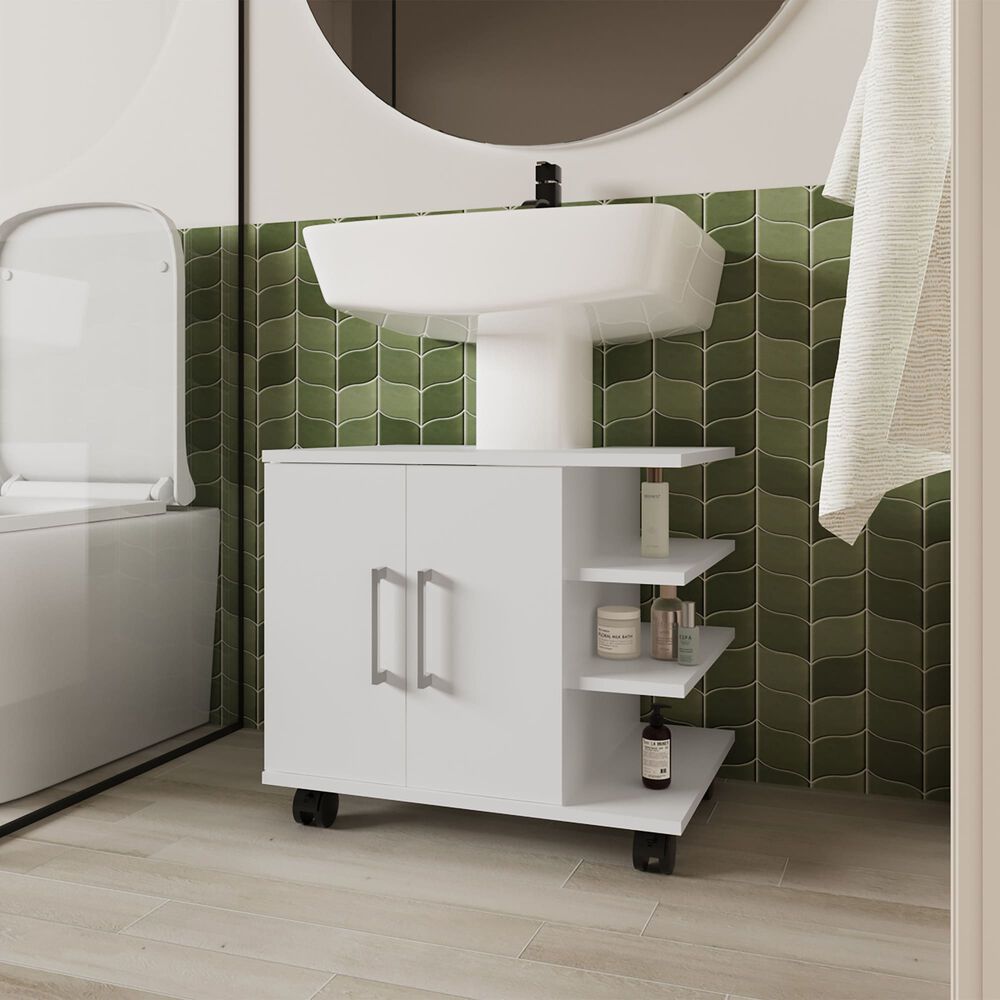 Mueble Baño Piso Lavamanos 2 Puertas Fm-009b - Blanco image number 4.0