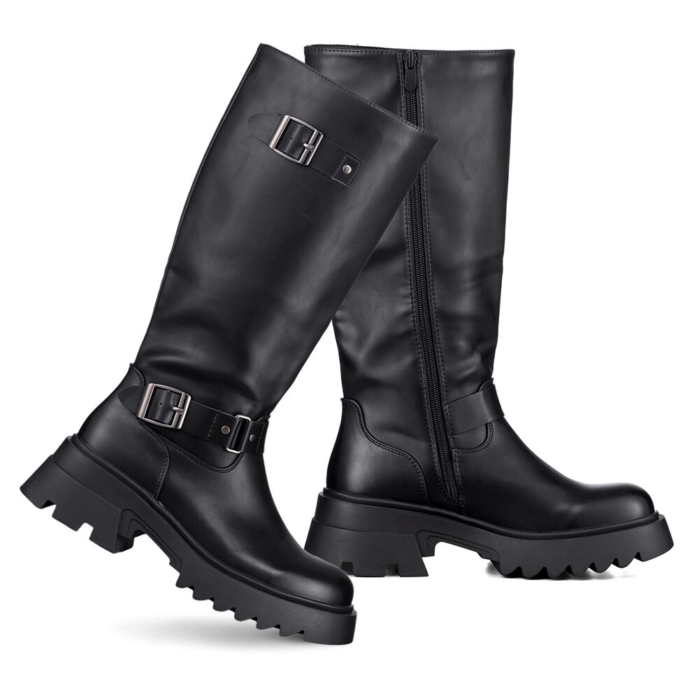 Botas Largas Mujer De Moda Tacon Grueso Vintage Weide Czy613 image number 4.0