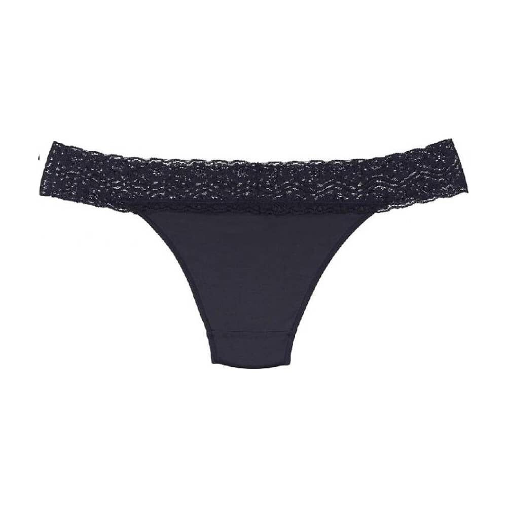 Calzon Microfibra Con Encaje Negro 2rios image number 1.0