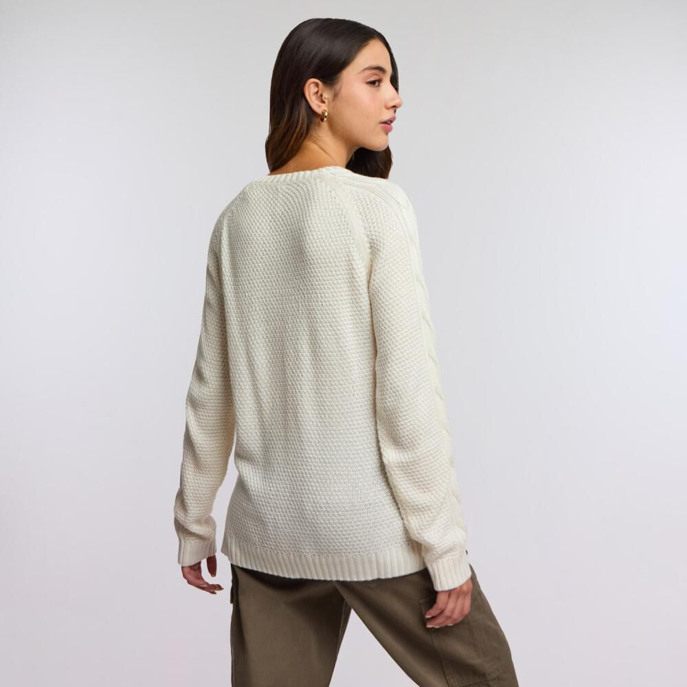 Sweater Trenzado Manga Larga Cuello Redondo Mujer Freedom image number 3.0