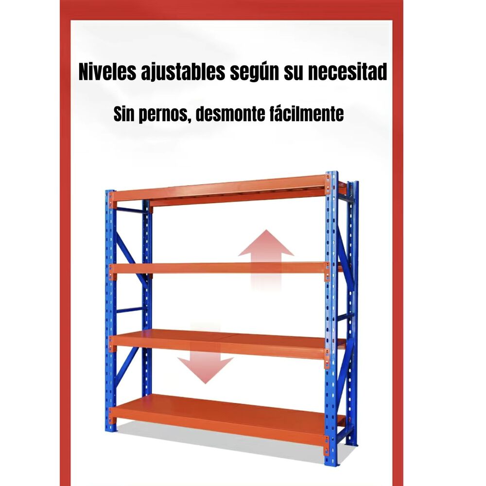 Estantes Metalicos 200*60*200cm Azul Naranjo 800 Kilos image number 10.0