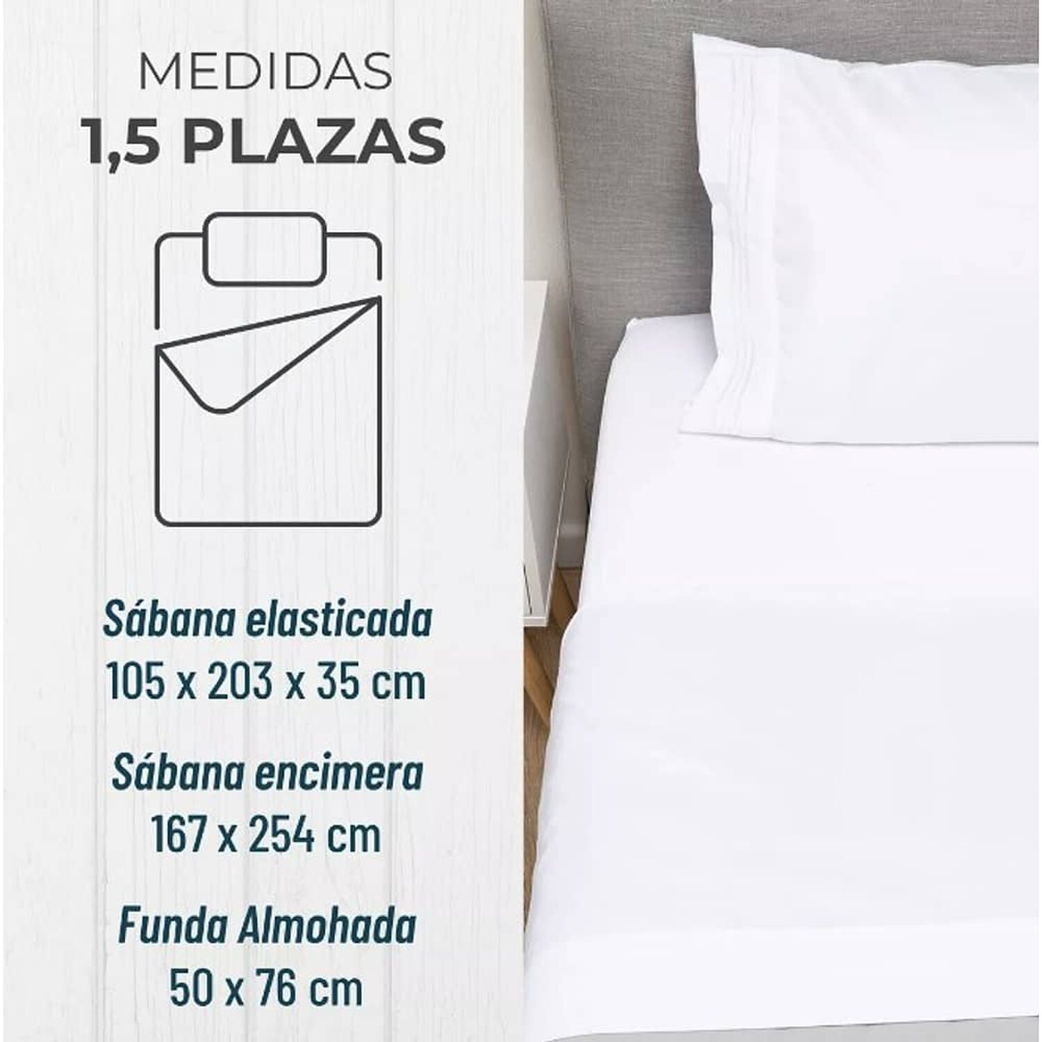 Sabana 1800 Hotel Ultra Suave + Funda Bordada Varias Medidas image number 2.0