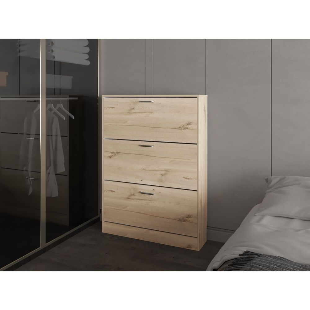 Zapatero 3 Cajones Amplios Fm-002c Caf&eacute; Claro Blanco image number 6.0