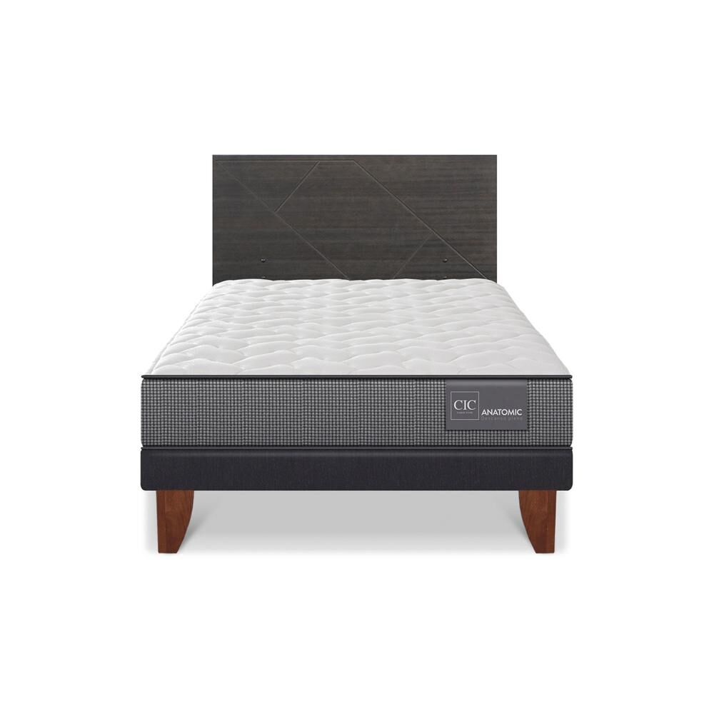 Cama Europea Cic Anatomic / 1.5 Plazas / Base Normal + Respaldo image number 0.0