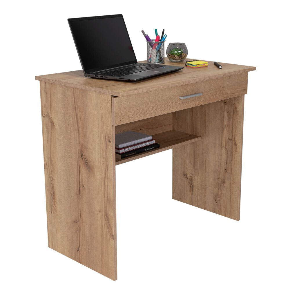 Escritorio 1 Cajon 80x73,6x49,8 Cm Café Claro image number 2.0