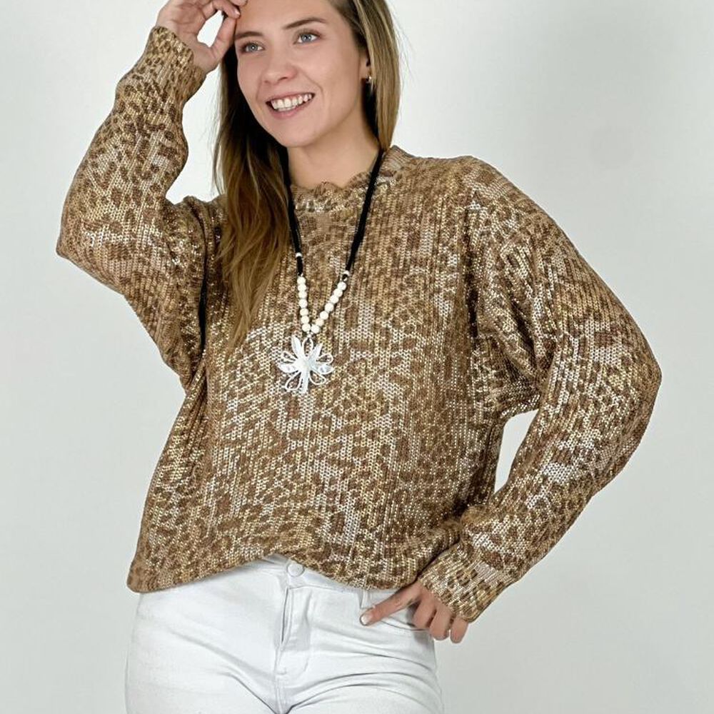 Sweater De Hilo Estampado Print Con Brillos image number 10.0