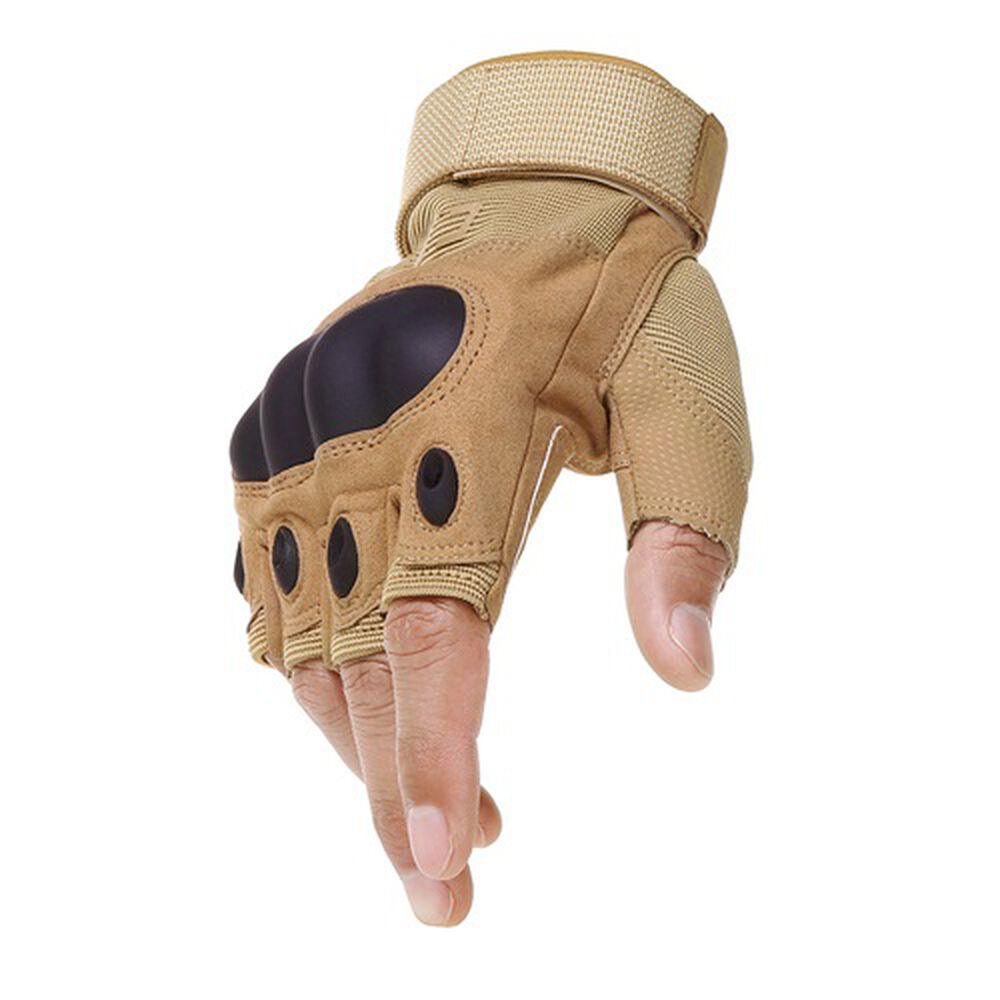Guantes Tácticos Para Motocicleta O Bici Nudillos Extra Duros Reforzado Correa Sin Dedos image number 1.0