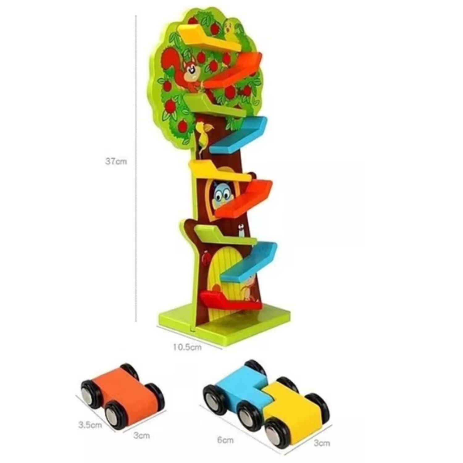 Pista Arbol De Autos Juguete Did&aacute;ctico De Madera Para Ni&ntilde;os image number 1.0