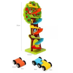 Pista Arbol De Autos Juguete Did&aacute;ctico De Madera Para Ni&ntilde;os