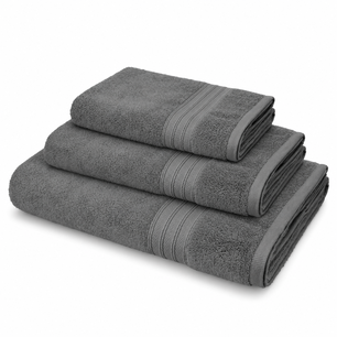 Juego Toallas De Ba&ntilde;o Gris Oscuro Azhome / 3 Toallas 90X170CM-74X140CM-50X80CM