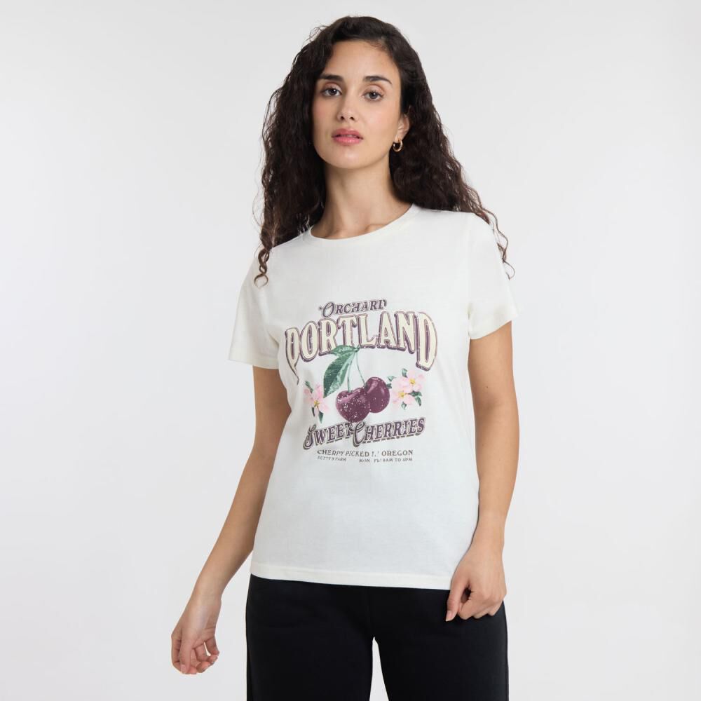 Polera Print Frutas Manga Corta Cuello Redondo Mujer Freedom image number 0.0
