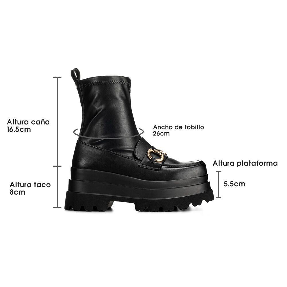 Botin Negro Casual Mujer Weide Czy578 image number 5.0