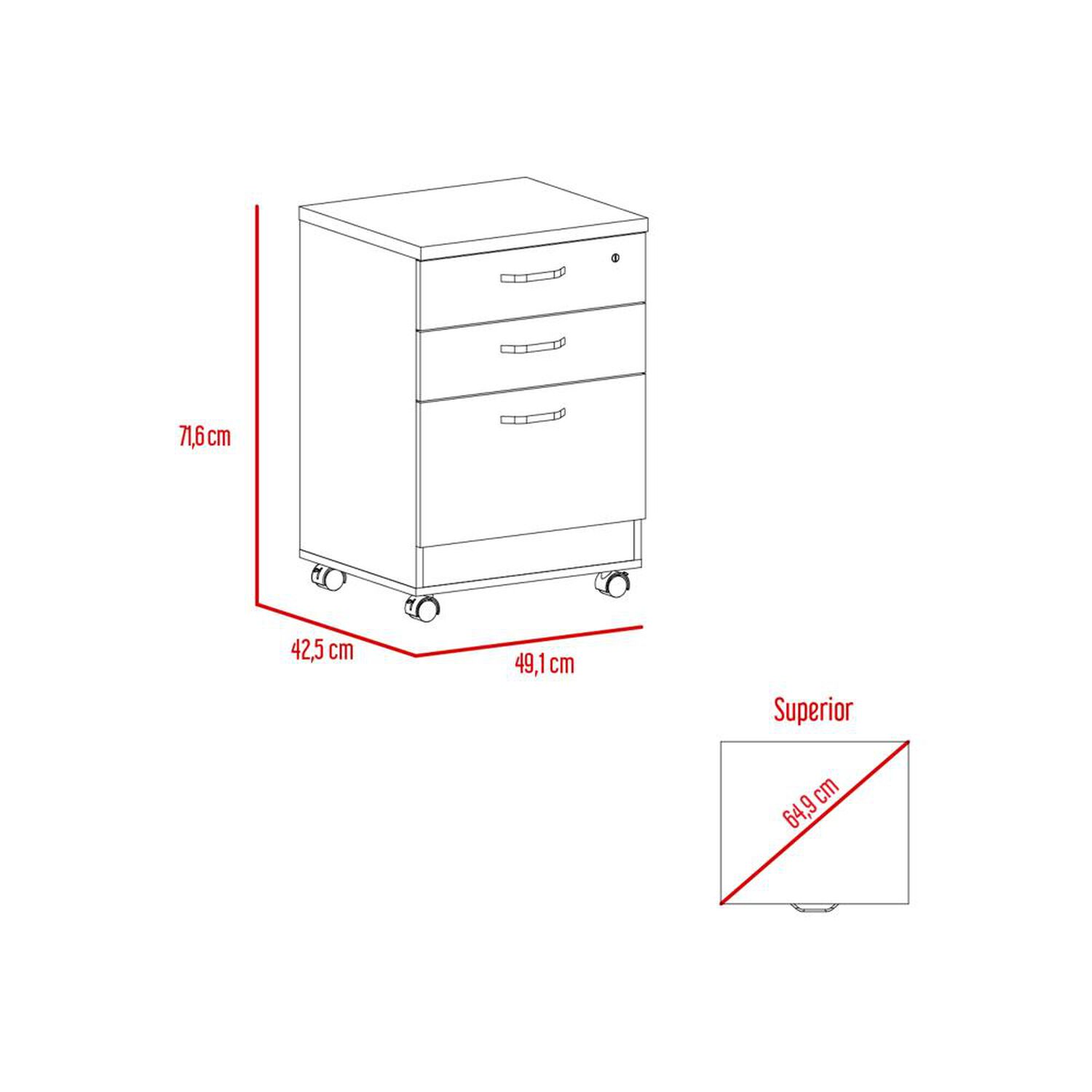 Repisa Tuhome Almacenamiento Home Office / 3 Caj&oacute;n(es) image number 3.0