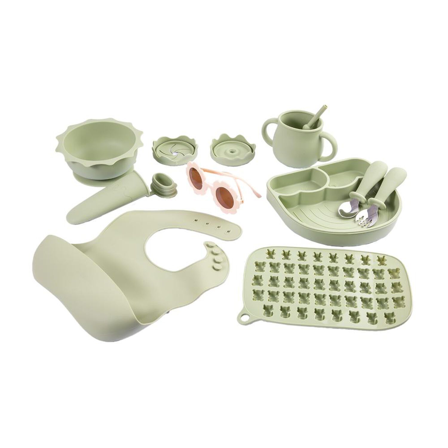 Set Alimentaci&oacute;n Bebesit Summer Silicona Verde image number 5.0