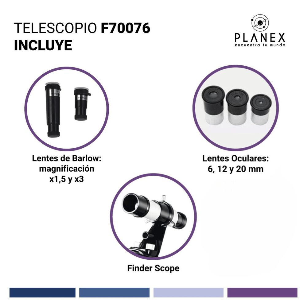 Telescopio Astronómico Newtoniano F70076 Planex + Soporte image number 3.0