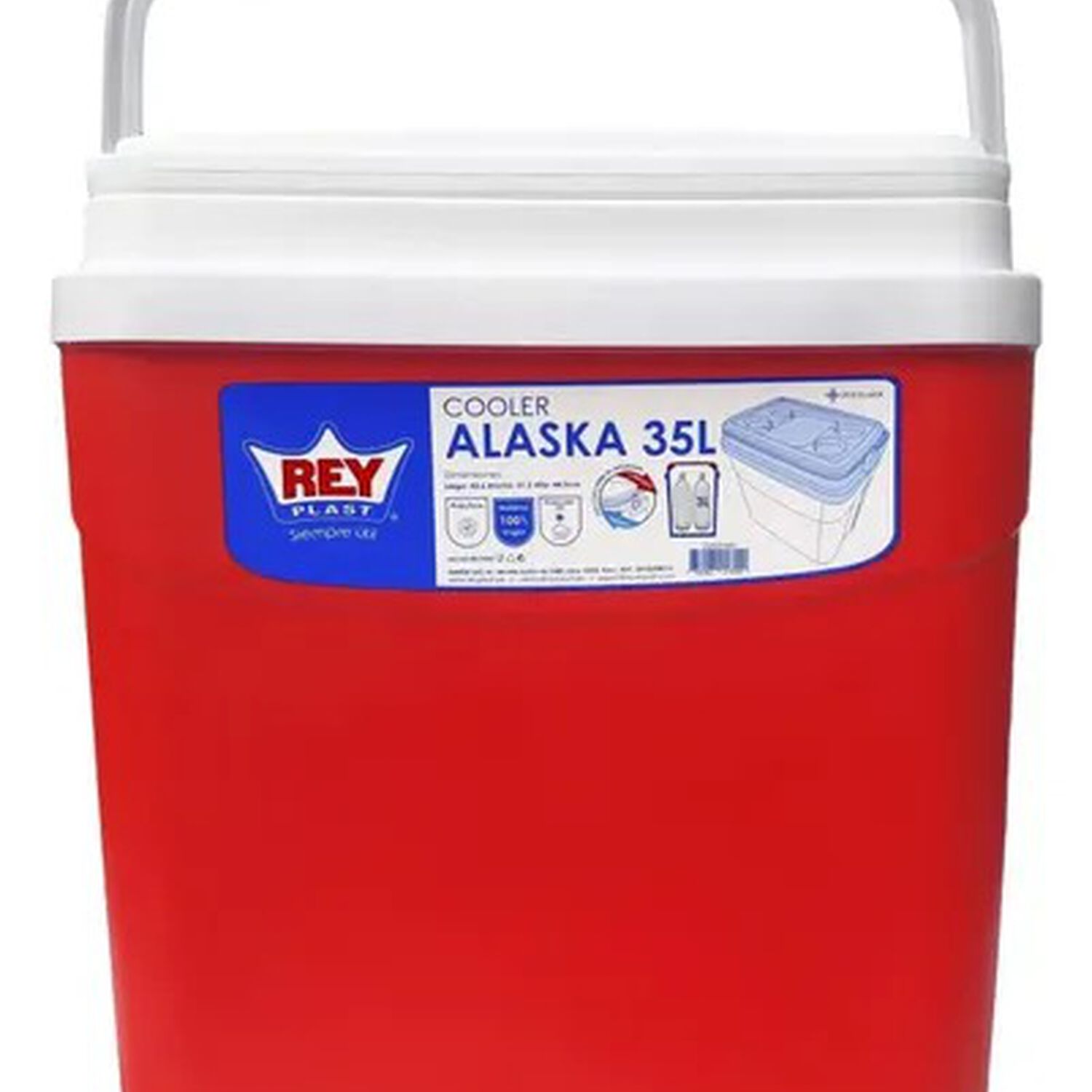 Nevera Cooler Cava Port&aacute;til 35 Litros Con Manija Y Posavasos Modelo Alaska Marca Reyplast image number 2.0