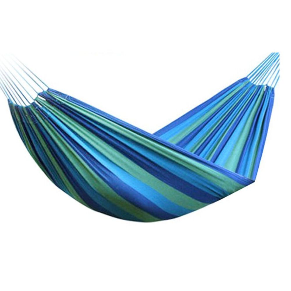 Hamaca De Algod&oacute;n Azul Y Verde 2 Plazas 180x150 Cm image number 0.0